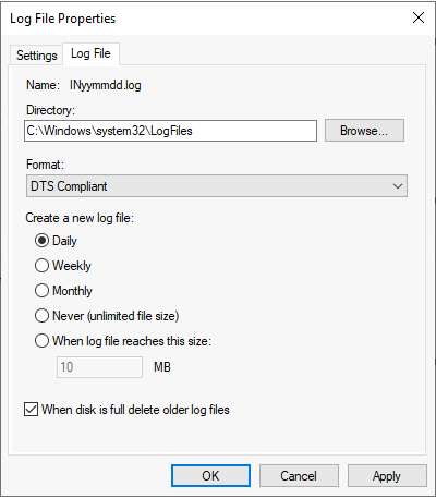 nps-log-settings